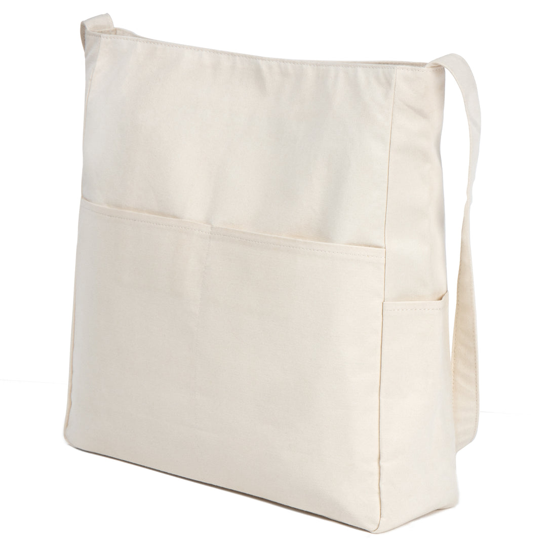 Akiiko Large Shopping Bag with Sling | Cotton Canvas, Multiple Pockets