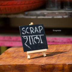 Scrapshala Mini Chalkboard Easel | Multipupose | Natural reclaimed wood