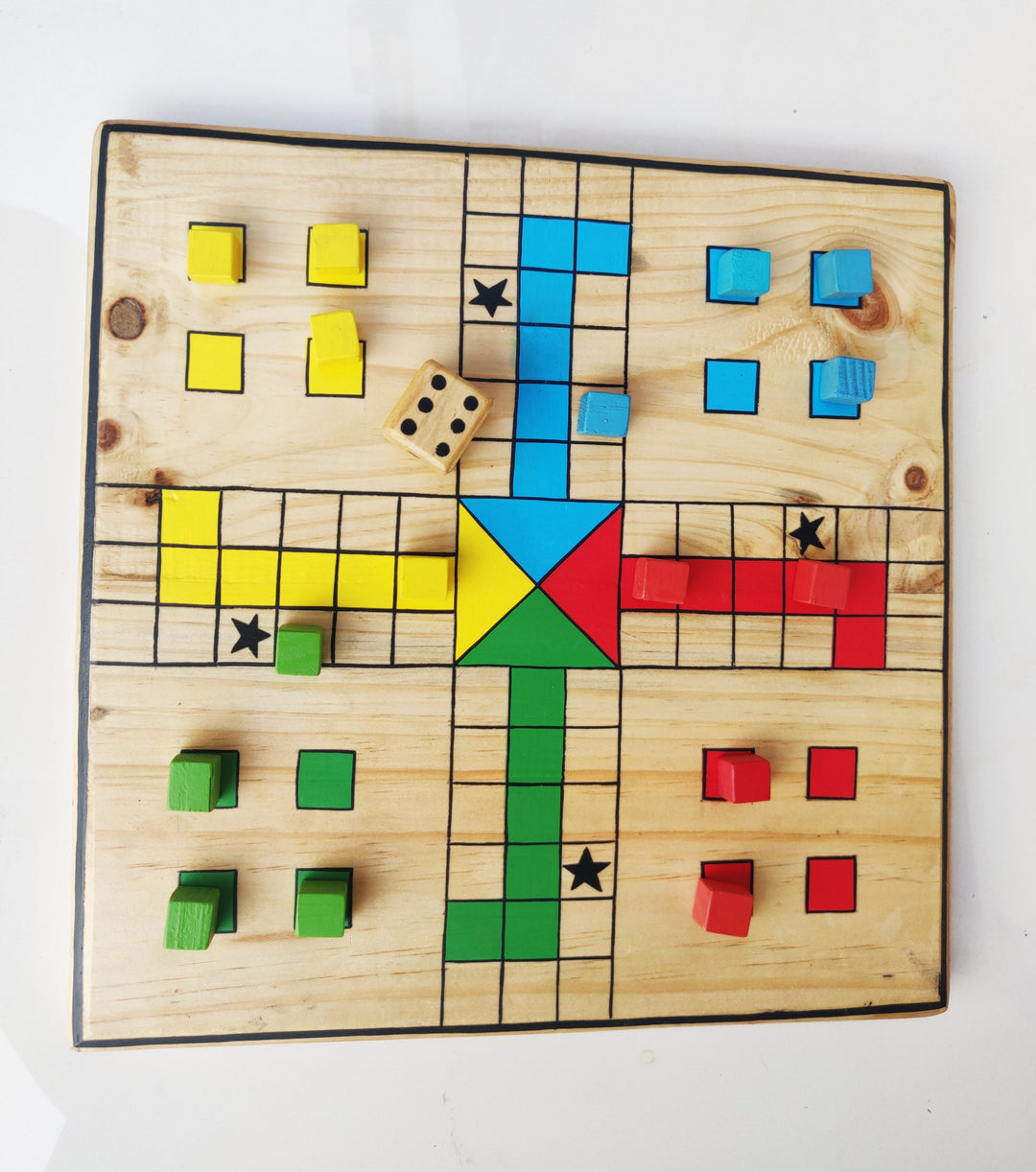 Scrapshala Ludo Board Game | Stratergy | Natural reclaimed wood