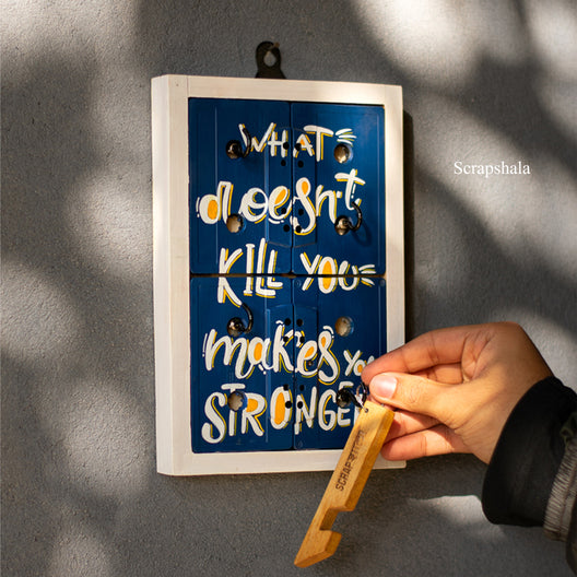 Scrapshala Geet Key Holder | Upcycled Audio Tapes | Motivational Quote