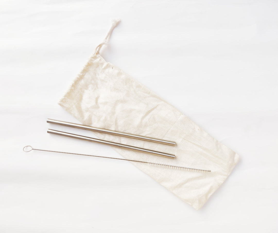 Scrapshala Stainless steel straws | Straight | Pack of 2 | Straw cleaner brush | Reusable
