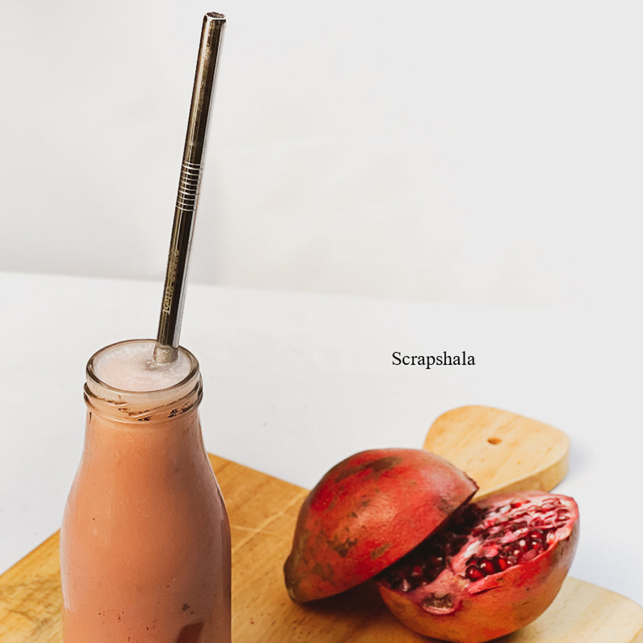 Scrapshala Stainless steel straws | Straight | Pack of 2 | Straw cleaner brush | Reusable