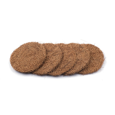 Natural Coir Dish Scrubber | Pack of 5 pads | Sturdy | Biodegradable | Plastic-free