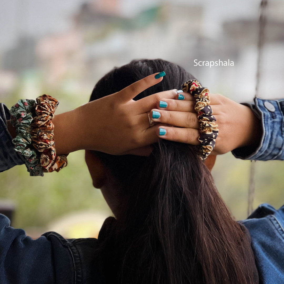 Scrapshala Day-to-Night Scrunchies | Upcycled | Pack of 3