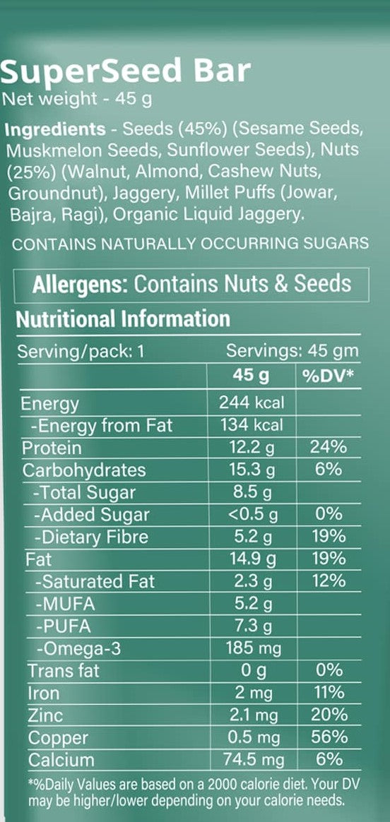 Mighty Millets SuperSeed bars (Pack of 10)