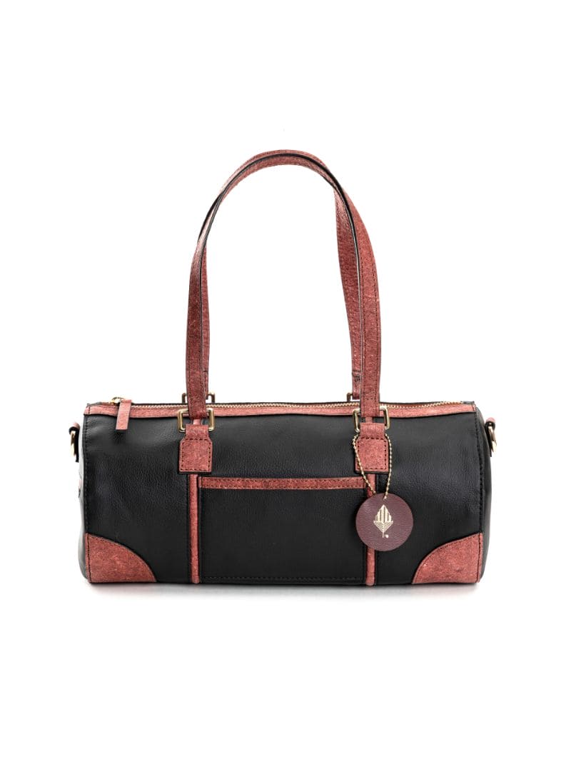 Salacia - black & madder red duffle bag