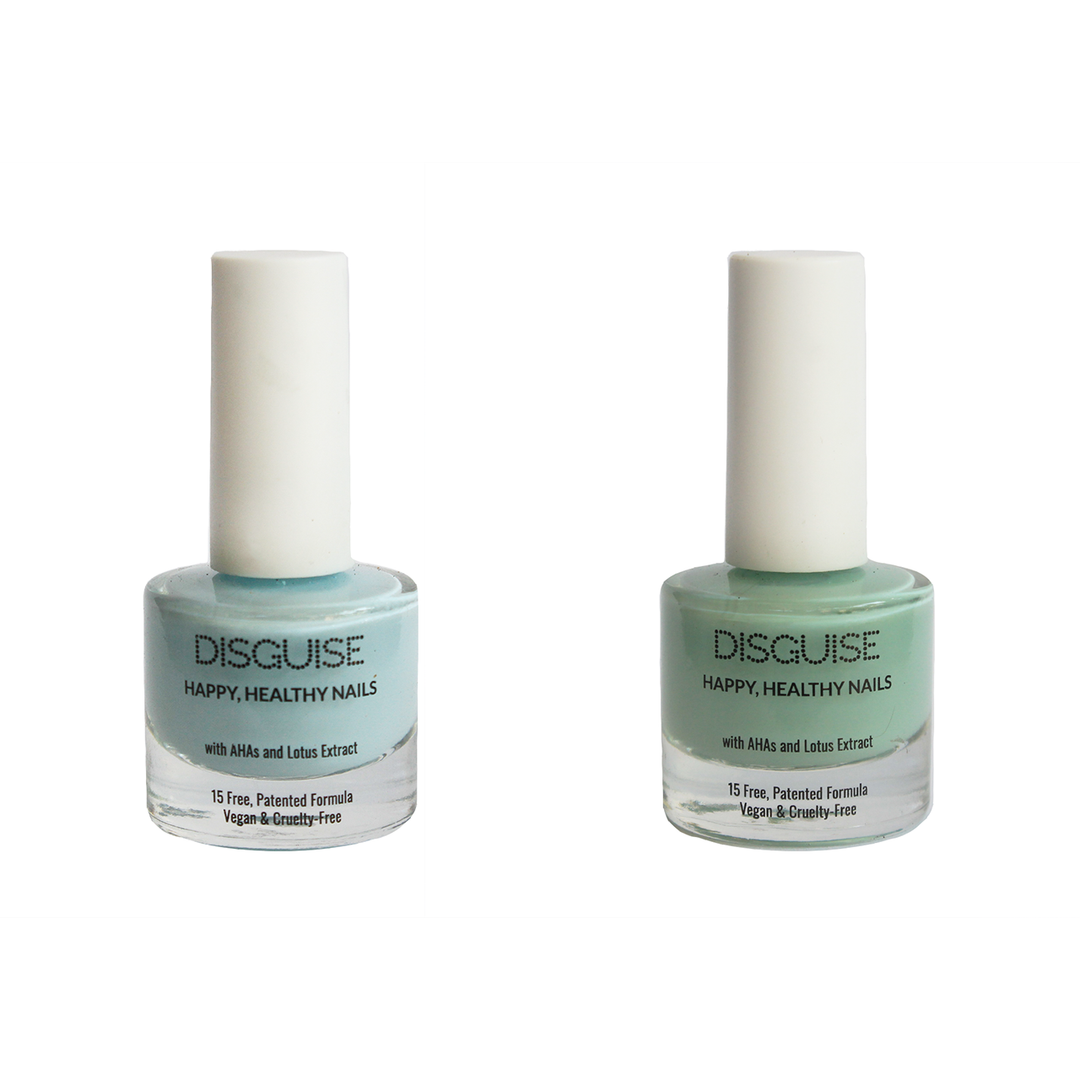 Disguise Cosmetics Simply Sky 119 + Mint 118 - Nail Colour, 21 TOXIN FREE | WITH AHA & LOTUS EXTRACT | INTENSE COLOR | 9 ml