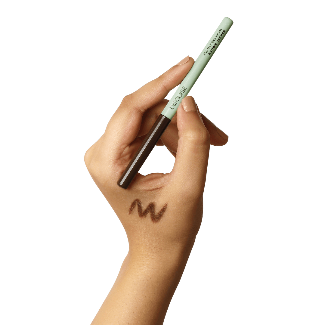 Disguise Cosmetics All Day Gel Kajal Brown Jasper: SMUDGEPROOF | INTENSE COLOR |  OPTHALMOLOGICALLY TESTED | 0.35 gm