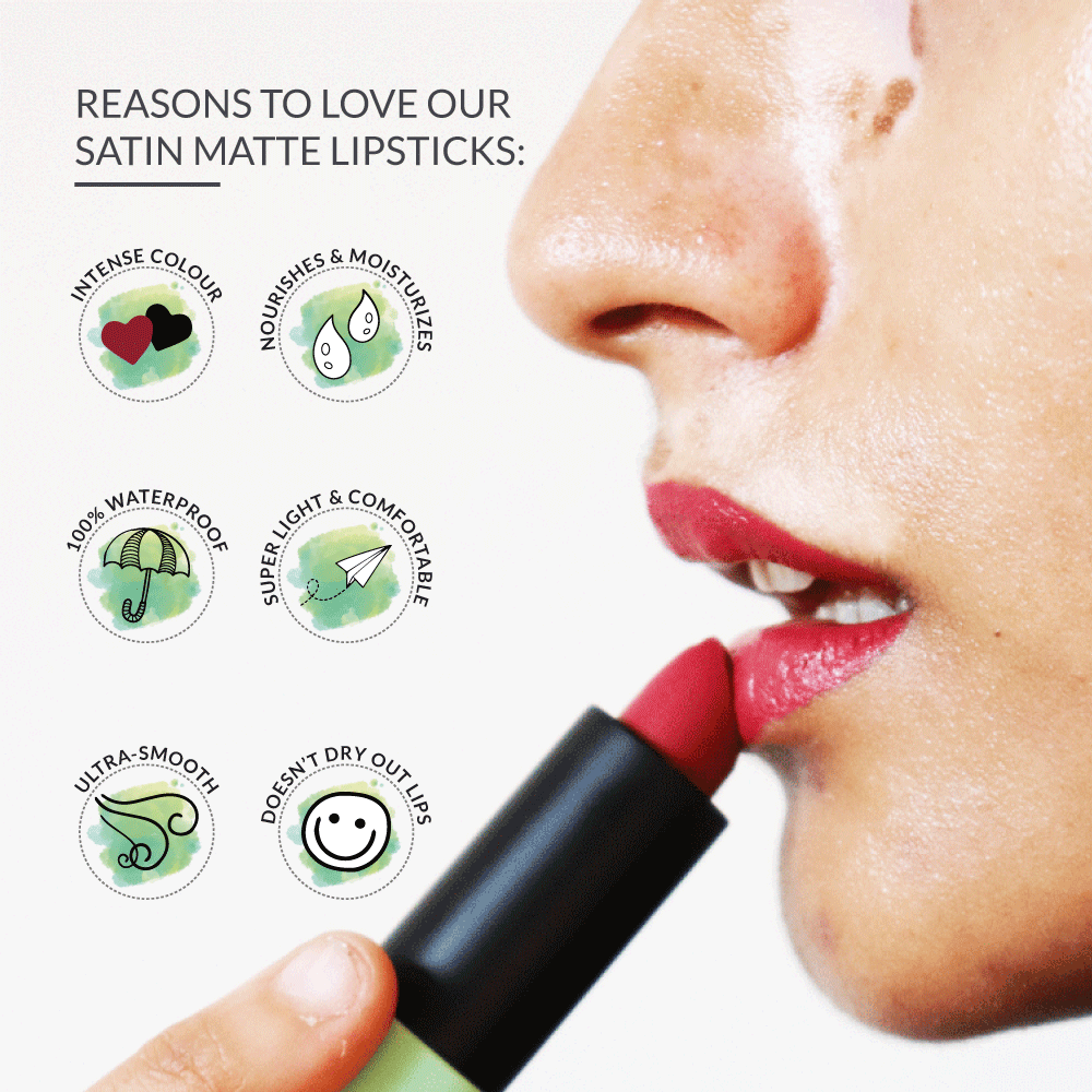 Disguise Cosmetics Satin Matte Lipstick Burgundy Chef 03 | ULTRA LIGHT & COMFORTABLE | ENRICHED WITH PLANT OILS