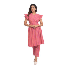 Agati Design Soma Pink Yarn Dyed Tunic Set