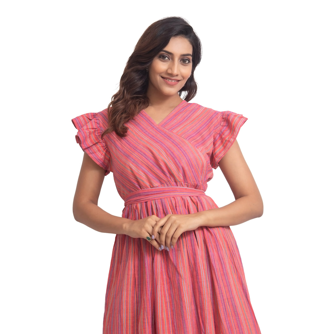 Agati Design Soma Pink Yarn Dyed Tunic