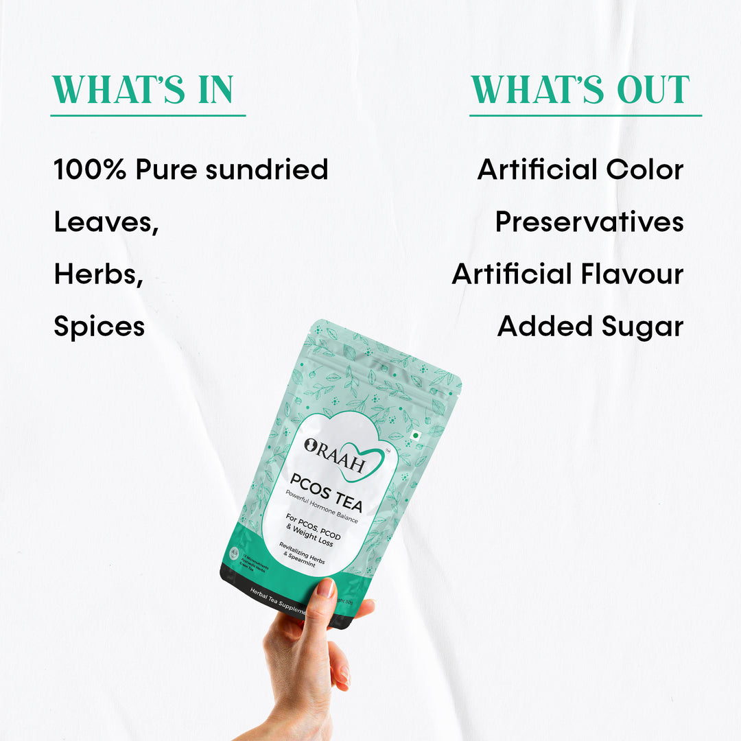 Oraah PCOS PCOD TEA Spearmint Flavour - 100 Gms pouch