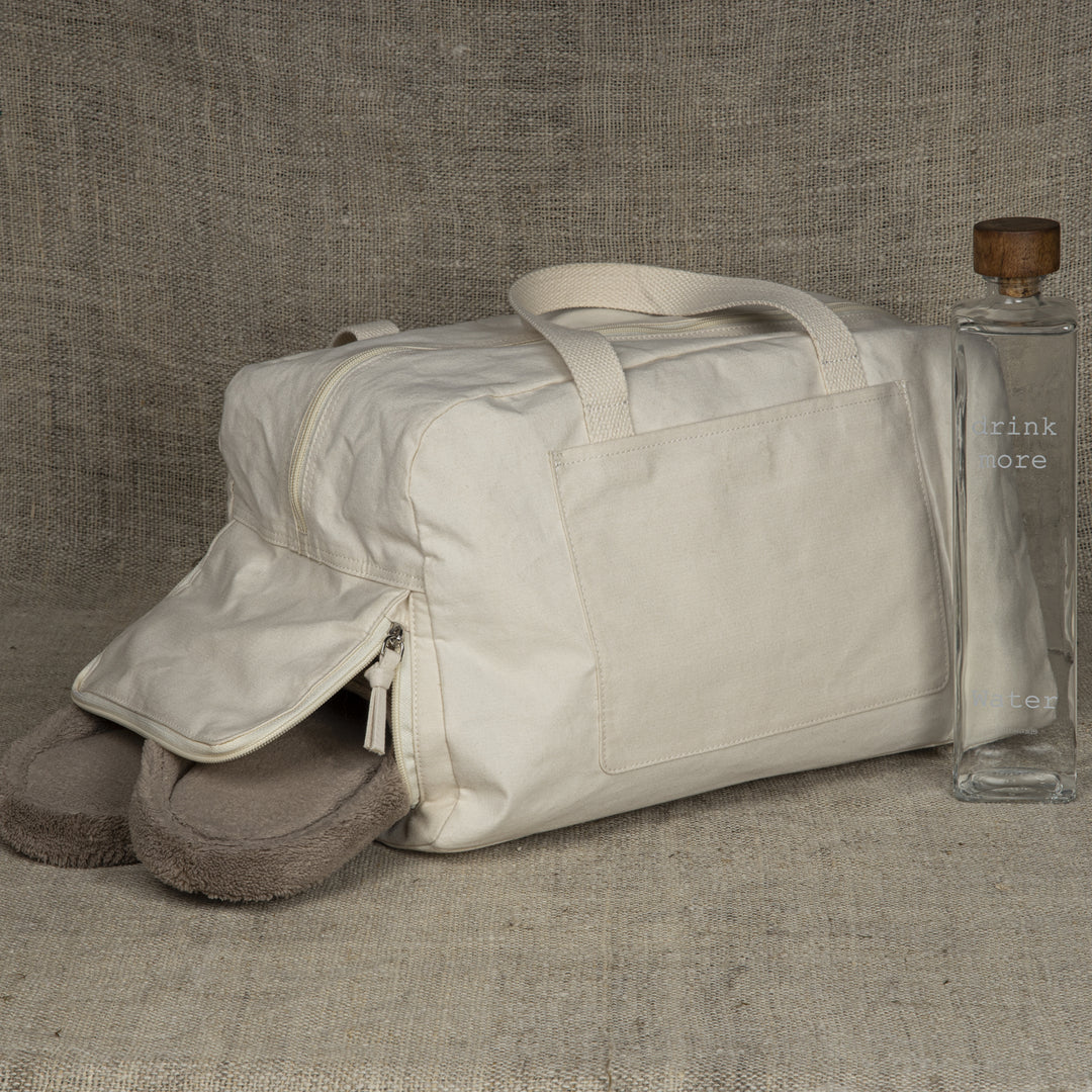 Akiiko Workout Duffel Bag | Cotton Canvas, Natural