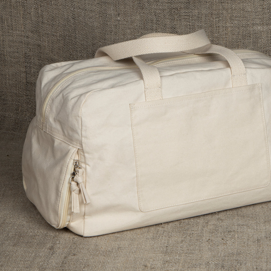 Akiiko Workout Duffel Bag | Cotton Canvas, Natural