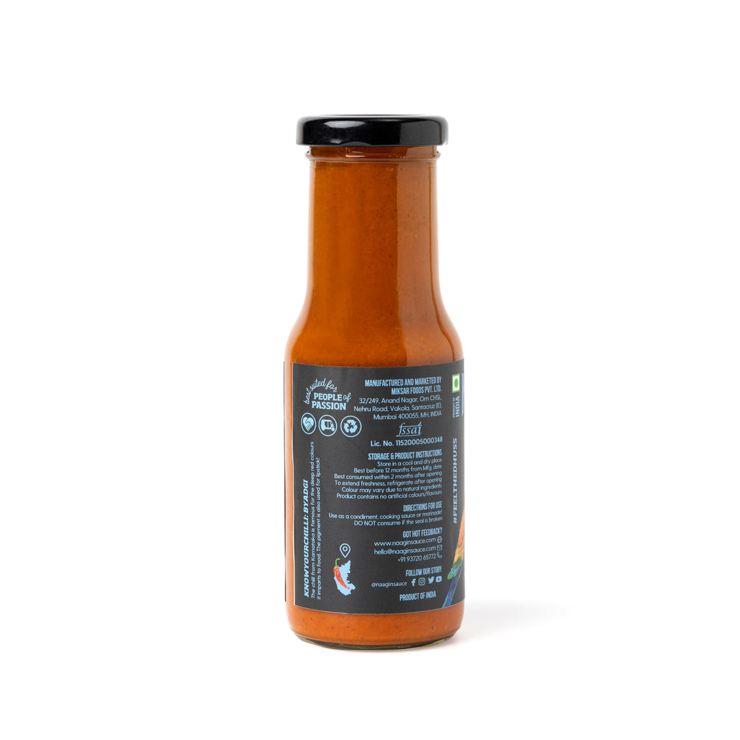 Naagin Sauce Indian Hot Sauce- The 65 (230g) | Mildly Spicy | Made with Fresh Vegetables and Premium Byadgi Chillies