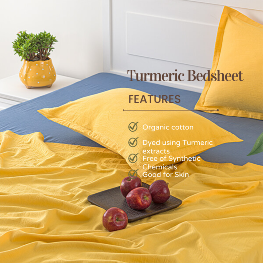 The Queen Of Protective Herbs Turmeric Bedsheet - Yellow