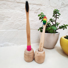 Greenfootprint Wooden holder for Bamboo Toothbrush | Set of 2