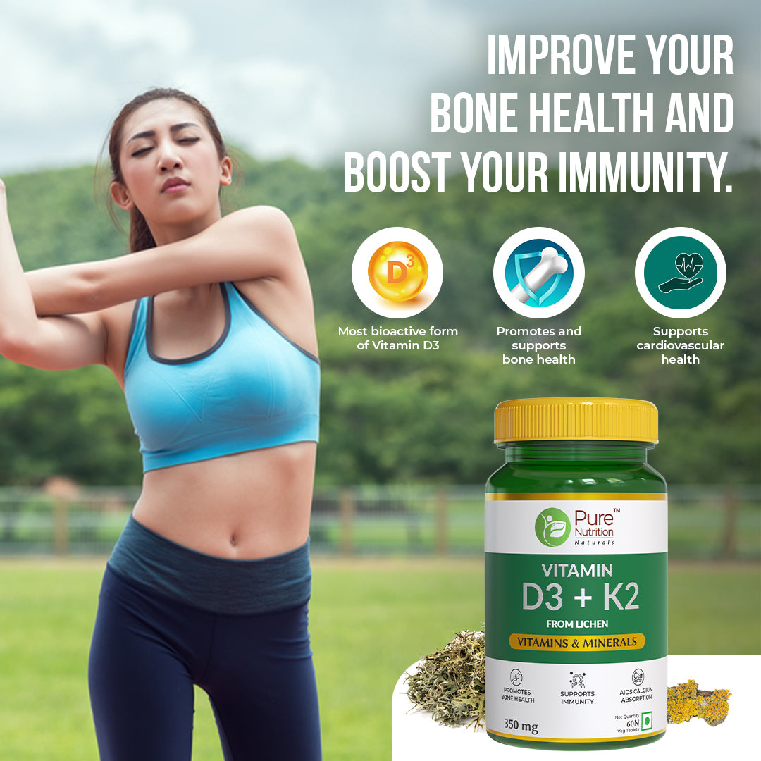 Vitamin D3 + K2 l Vitamin D3 for Strong Bones - 60 Tablets