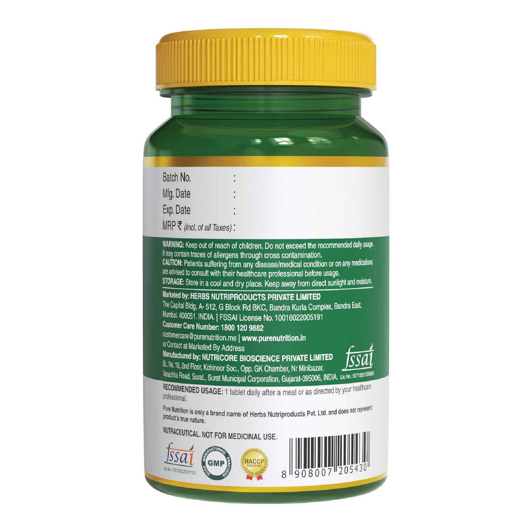 Pure Nutrition Vitamin D3 + K2 l Vitamin D3 for Strong Bones - 60 Tablets