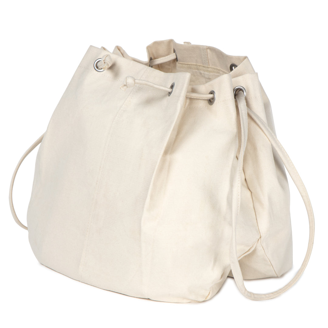 Akiiko Bucket Bag with Drawstring | Cotton Canvas, Natural
