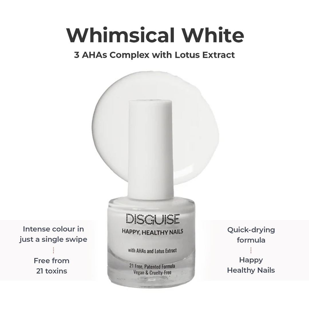 Disguise Cosmetics Whimsical White 123, 21 TOXIN FREE | WITH AHA & LOTUS EXTRACT | INTENSE COLOR | 9 ml