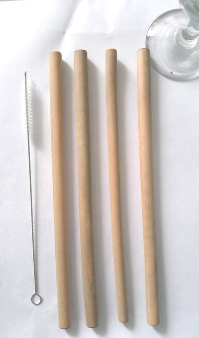 Reusable Bamboo straws Pack of 4 With Straw Cleaner