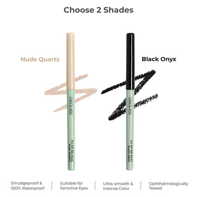 All Day Gel Kajal Black and Nude Combo: Smudge proof| Intense Color |  ophthalmology Tested | 0.35 gm