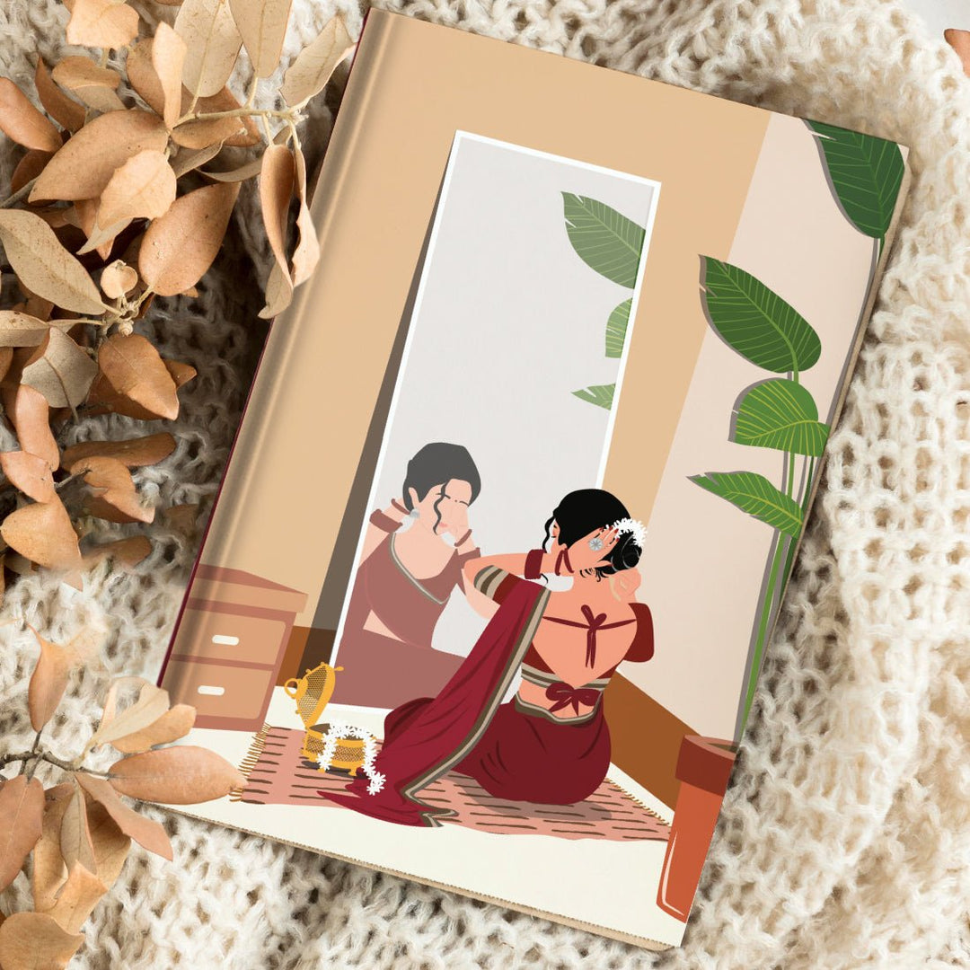 A5 Handcrafted Indian Inspirational notebook/Diary with 200 Illustrated Mill Paper Pages for Your Creative Journey - Female 3 - Suspire