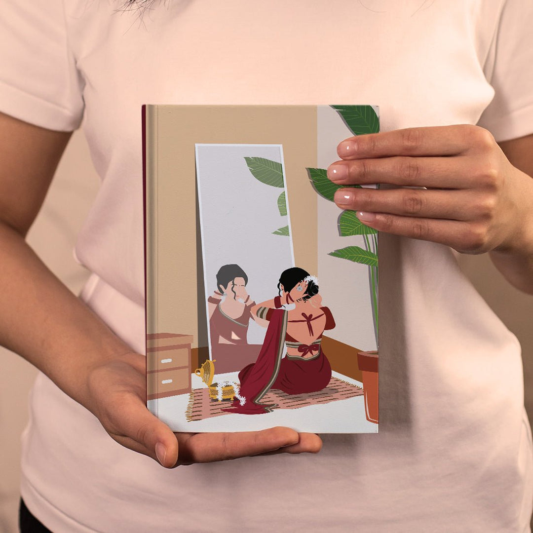 A5 Handcrafted Indian Inspirational notebook/Diary with 200 Illustrated Mill Paper Pages for Your Creative Journey - Female 3 - Suspire