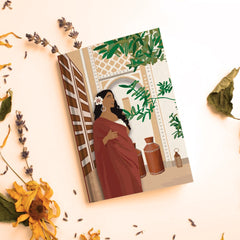 The Whimsical Artist A5 Handcrafted Indian Inspirational notebook/Diary with 200 Illustrated Mill Paper Pages for Your Creative Journey - Female