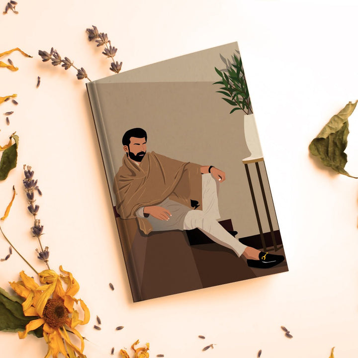 A5 Handcrafted Indian Inspirational notebook/Diary with 200 Illustrated Mill Paper Pages for Your Creative Journey - Male 2 - Suspire