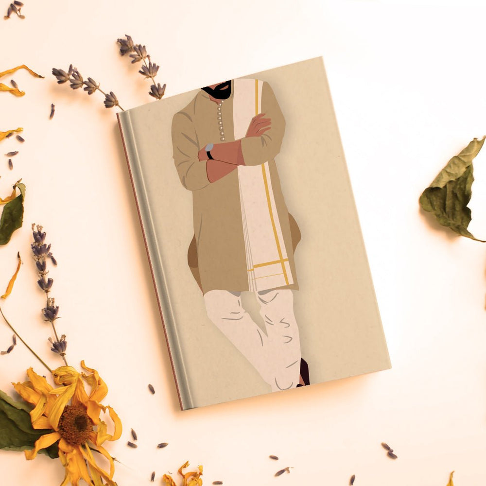 The Whimsical Artist A5 Handcrafted Indian Inspirational notebook/Diary with 200 Illustrated Mill Paper Pages for Your Creative Journey - Male