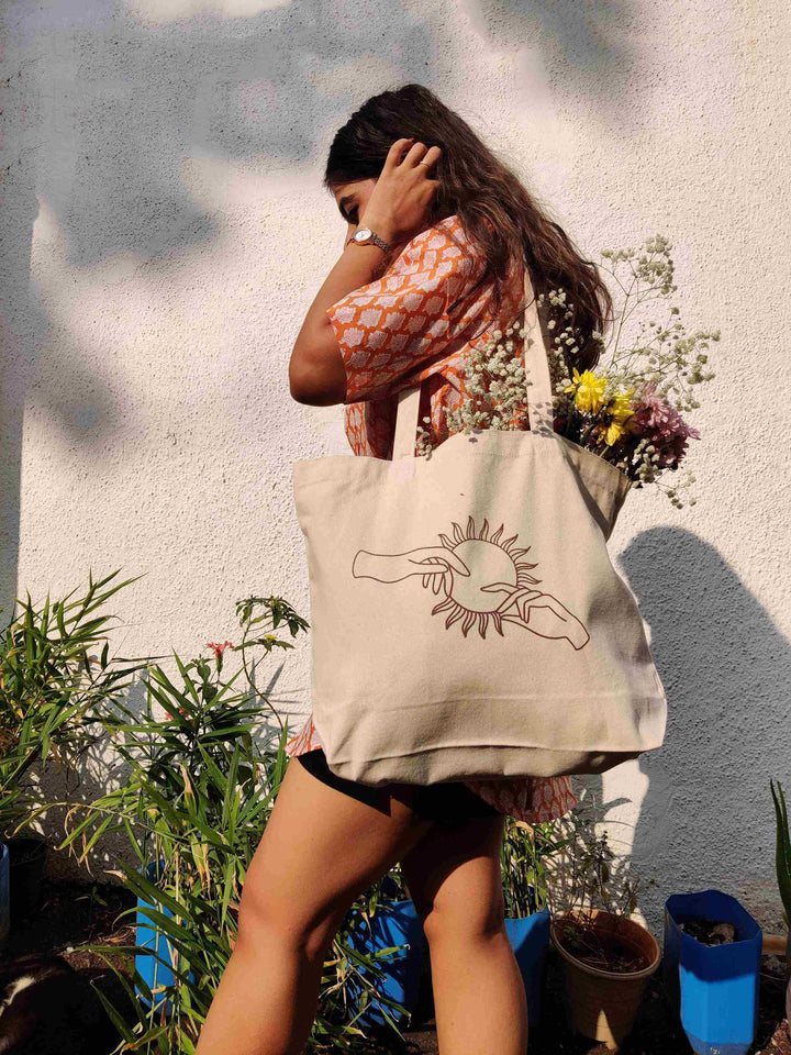 Adam's Hand Art Canvas Tote Bag - Suspire