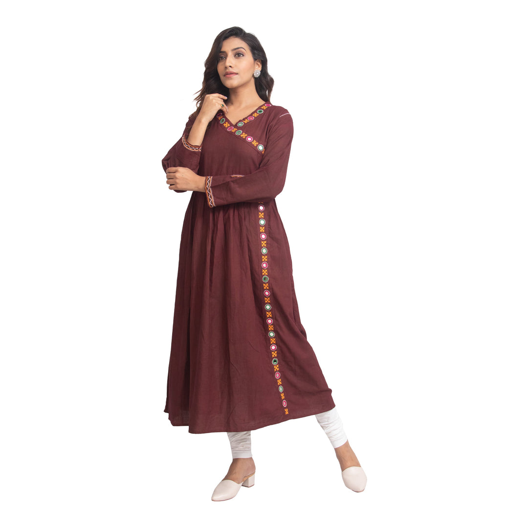 Adya Brown Kutch Rebari Kurti - Suspire