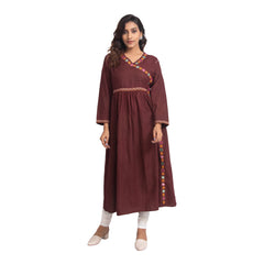Agati Design Adya Brown Kutch Rebari Kurti