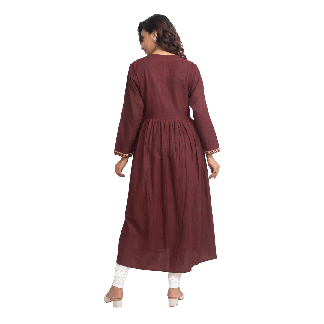 Adya Brown Kutch Rebari Kurti - Suspire