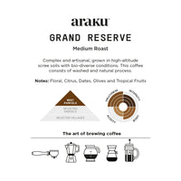 ARAKU Coffee - Medium Roast Specialty Coffee - Grand Reserve - 250 g | Made with freshly roasted 100% Arabica Coffee beans