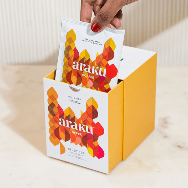 Araku Coffee Selection Pocket Brew - Medium Dark Roast Specialty Coffee | 100% Arabica Ground Coffee Beans - Suspire