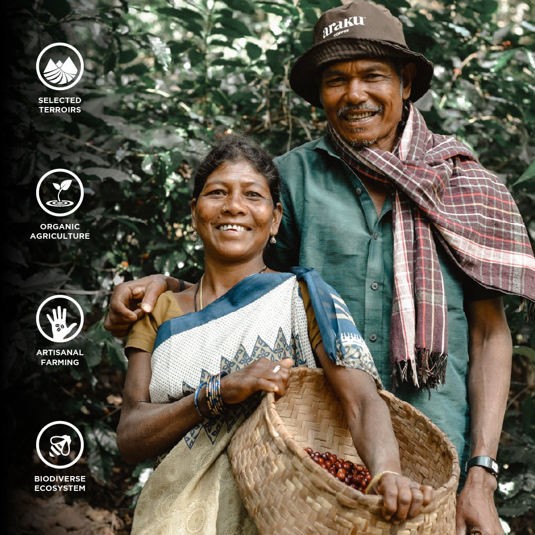 Araku Coffee Selection Pocket Brew - Medium Dark Roast Specialty Coffee | 100% Arabica Ground Coffee Beans - Suspire