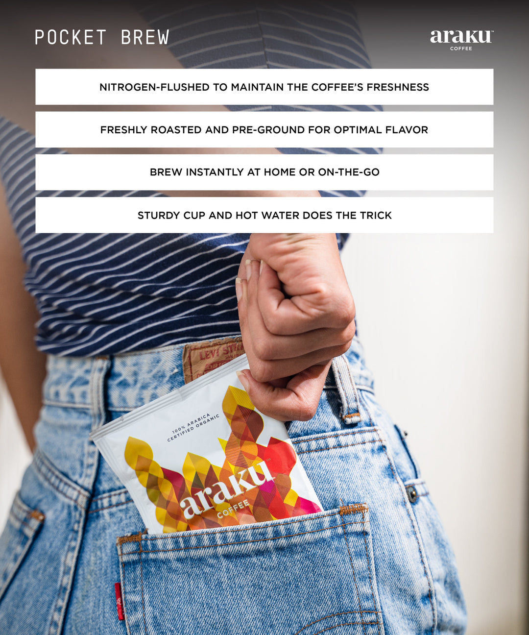 Araku Coffee Selection Pocket Brew - Medium Dark Roast Specialty Coffee | 100% Arabica Ground Coffee Beans - Suspire