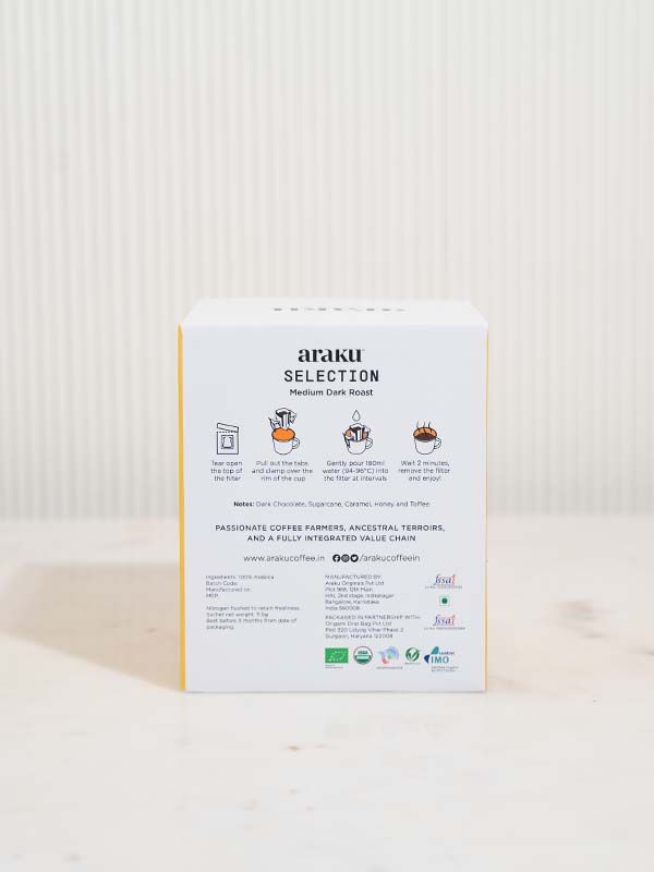 Araku Coffee Selection Pocket Brew - Medium Dark Roast Specialty Coffee | 100% Arabica Ground Coffee Beans - Suspire