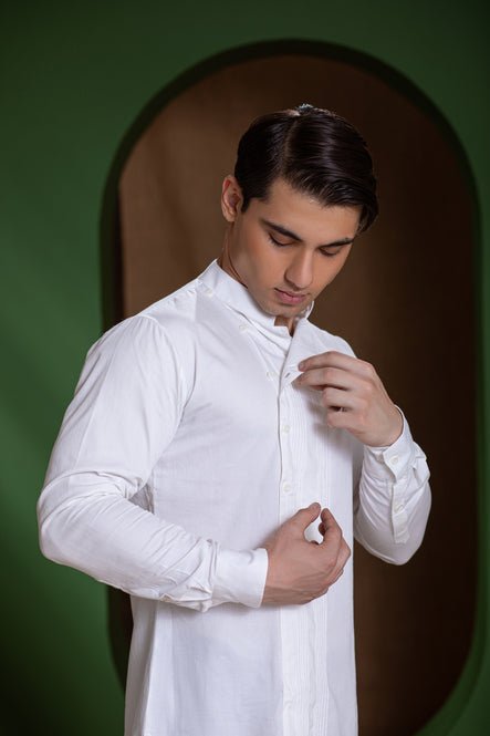 Asymmetric Pintuck detail Men&