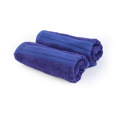 Bamboo Cotton Bath & Hand Towels (Set Of 2) Festive Blue - Suspire