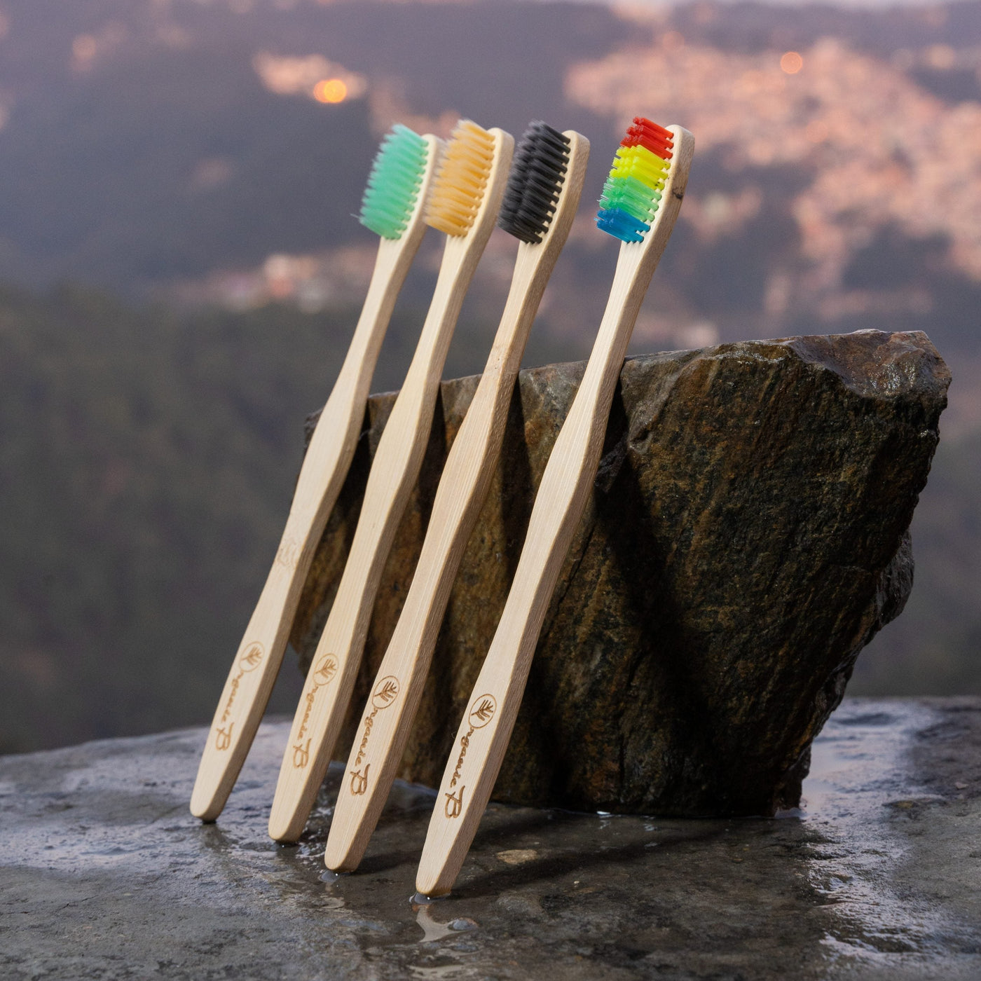 Bamboo Toothbrush Colour Pack 4 Pcs - Suspire
