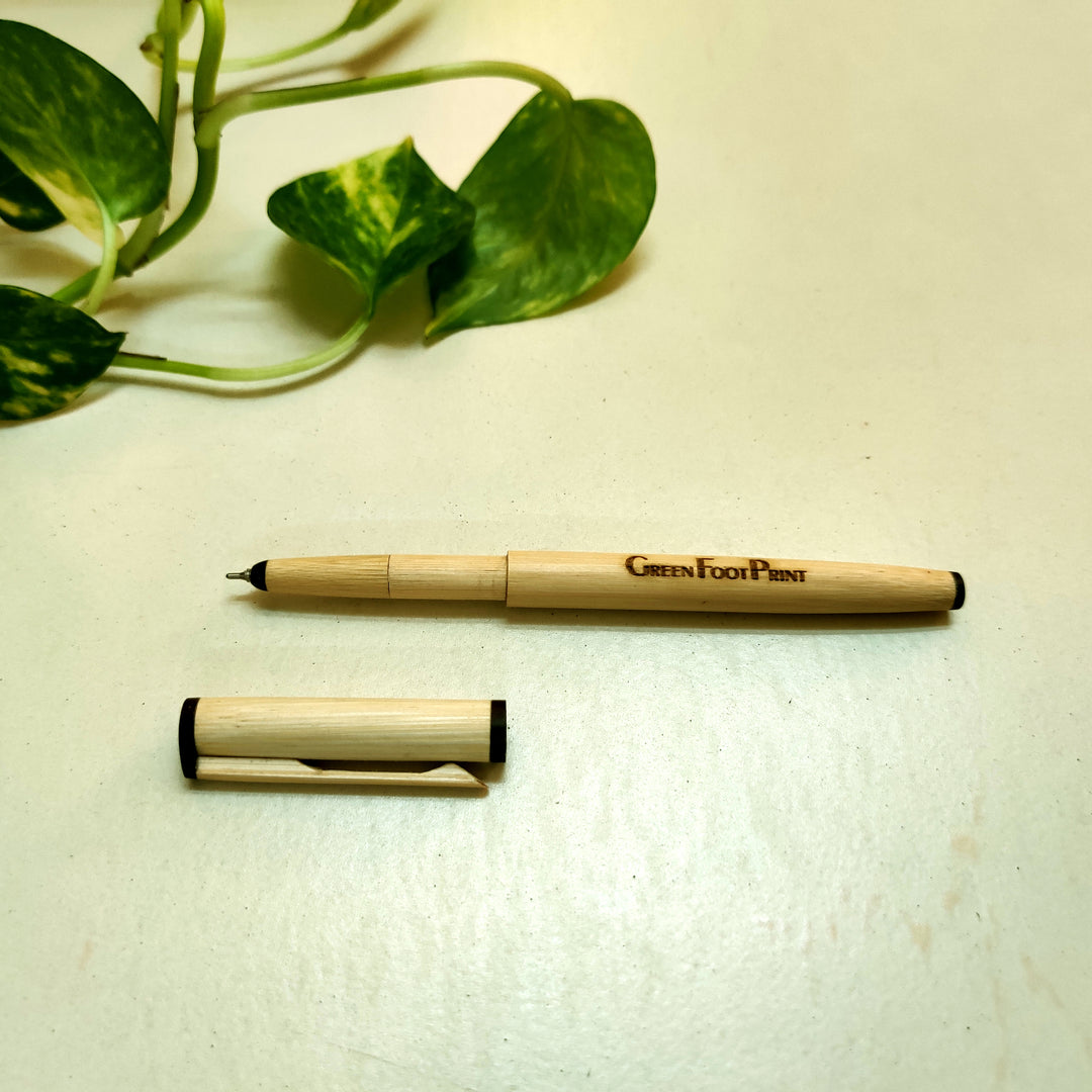Greenfootprint Handcrafted Bamboo Pens | Reusable Pack of 2