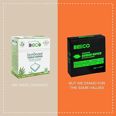 Beco Bamboo Super Soft & Absorbent Serving Tissue Napkins 600 sheets 300 Pulls 2 ply (Pack of 6) - Suspire