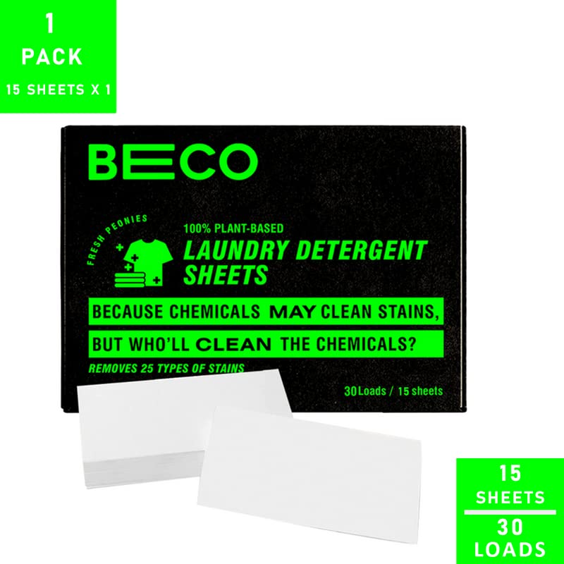 Beco Ecofriendly Laundry Detergent Sheets, 30 Loads, Natural Alternative to Liquid detergent - Suspire