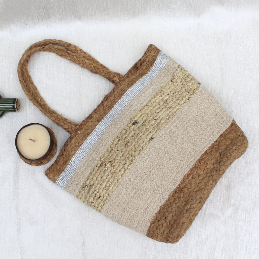 Beige Jute Tote Bag - Suspire