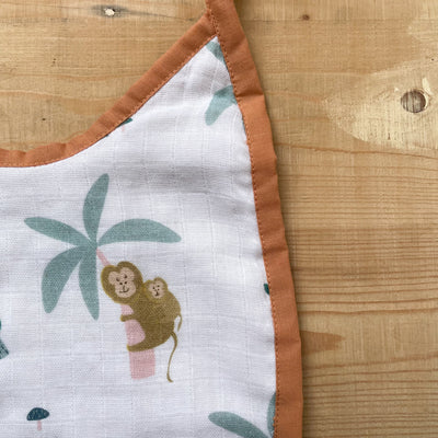 Bib+Burp Cloth Set ( Monkey Print) - Suspire