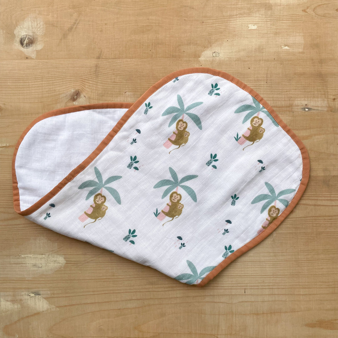 Bib+Burp Cloth Set ( Monkey Print) - Suspire